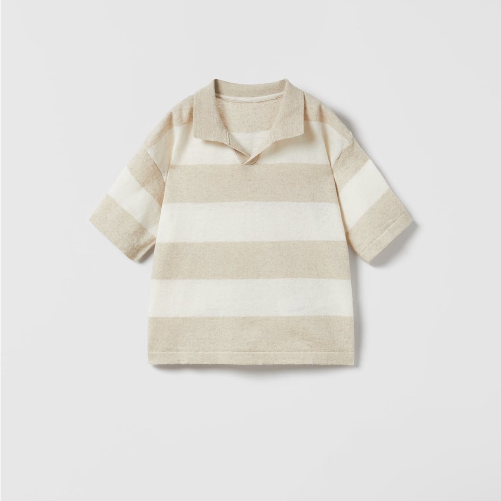 Zara boys linen blend polo shirt, size 3-4 with matching shorts